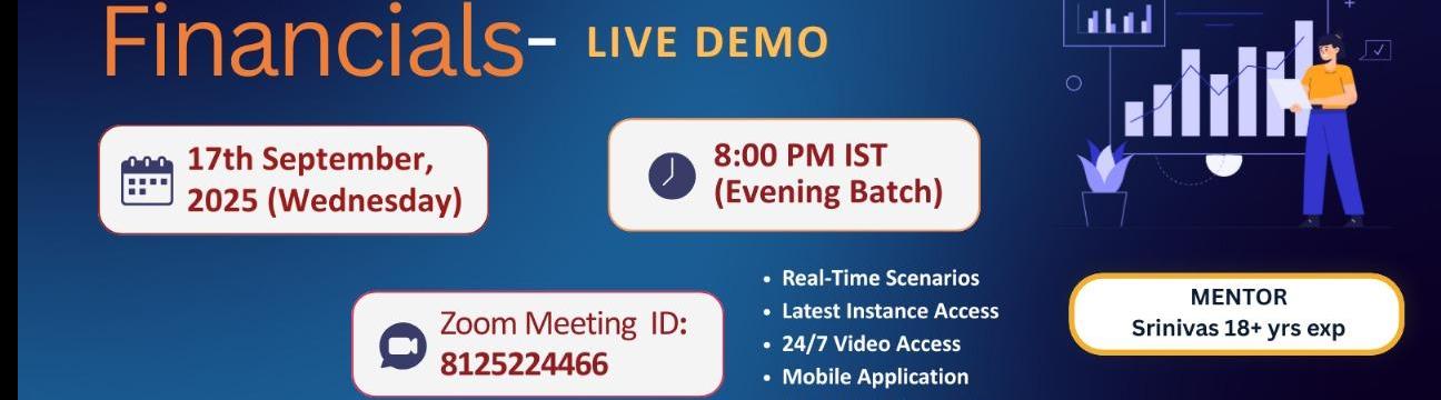 Join Oracle fusion financials training - Live Demo