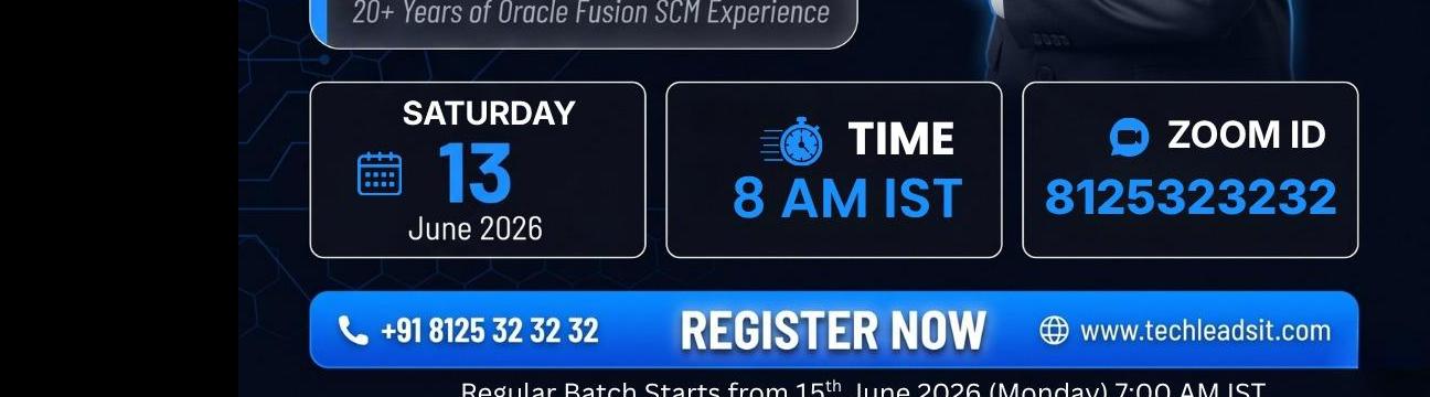 🚀 Build Your Future in Oracle Fusion SCM with Redwood &ndash; Free Live Demo by Tech Leads IT